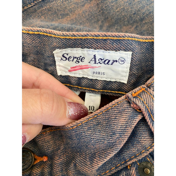 Serge Azar Plein Air Pink Acid Wash Jeans - Picture 4 of 4